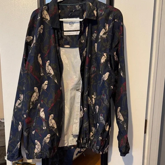 Herschel Supply Company Bird Print Jacket Windbreaker - Picture 3 of 4